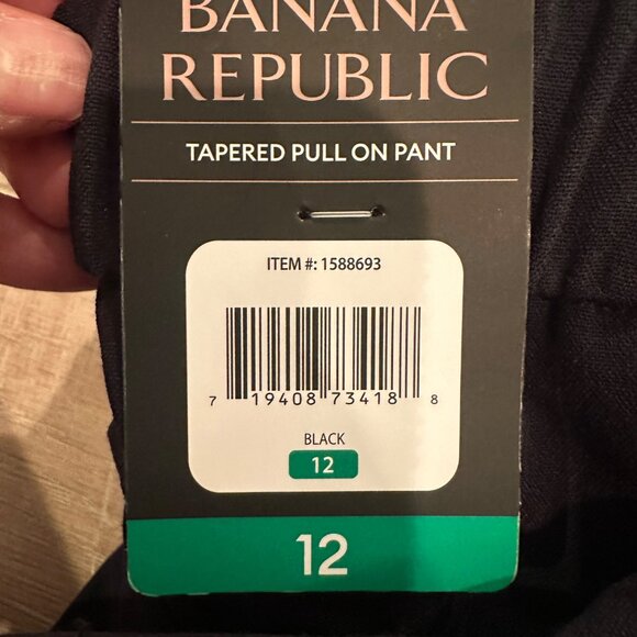 BANANA REPUBLIC WOMENS BLACK SIZE 12 TAPERED PULL ON PANTS NEW - Picture 10 of 11